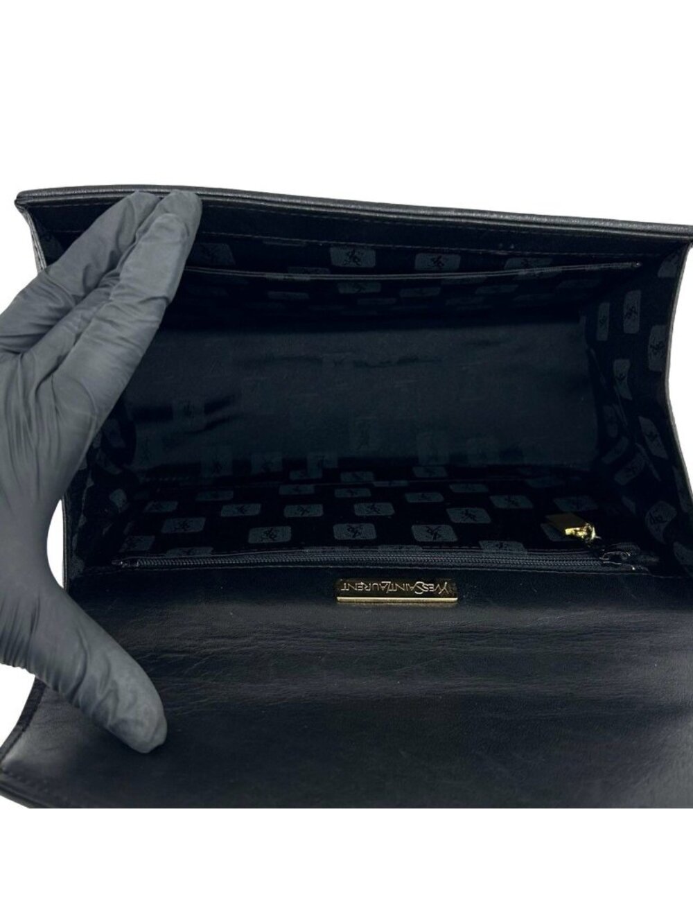 Saint Laurent Vintage Stitch Leather Handbag Mini Tote Black - Picture 9 of 10